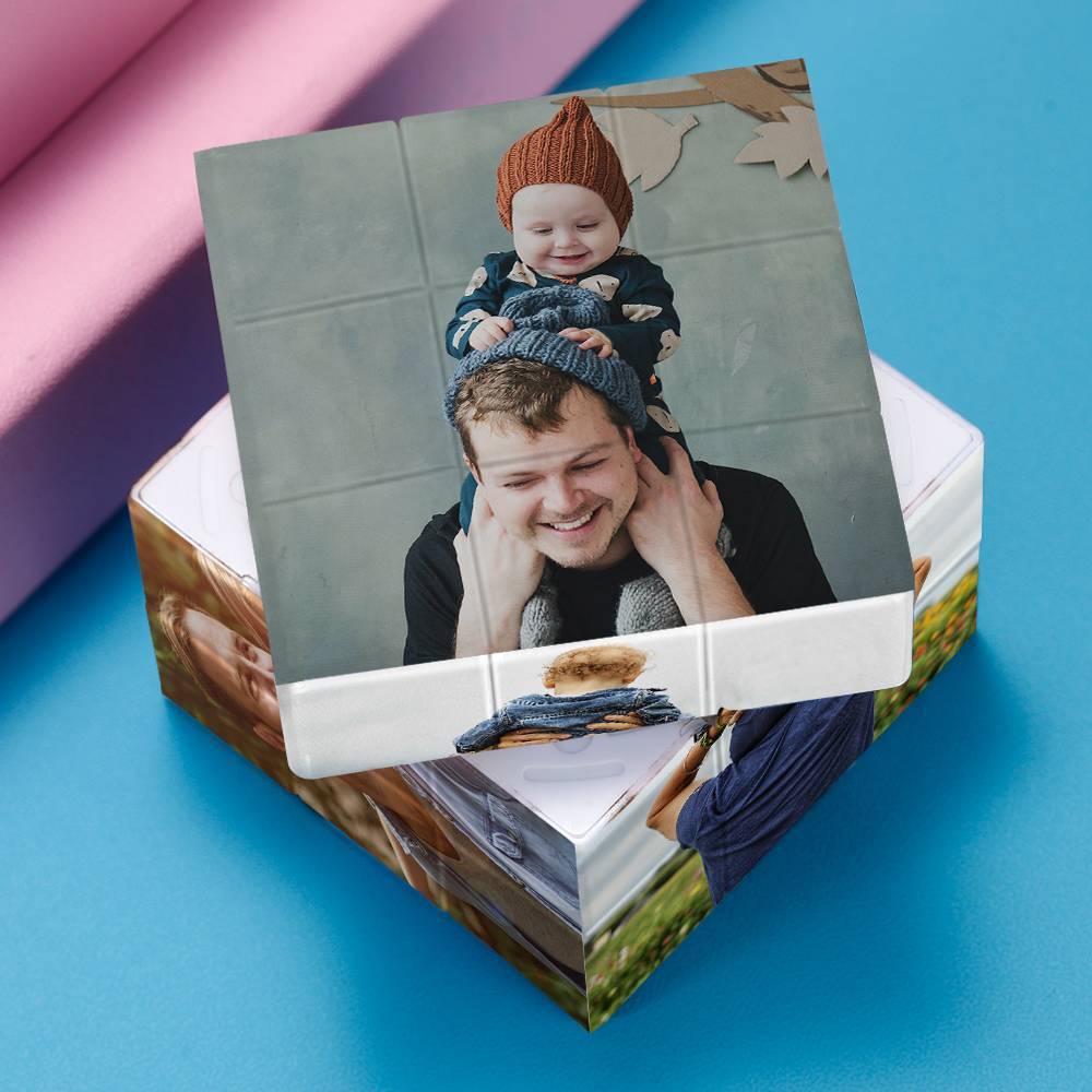 Custom Multi Photo Rubic's Cube - For Father And Children - Gifts For Dad