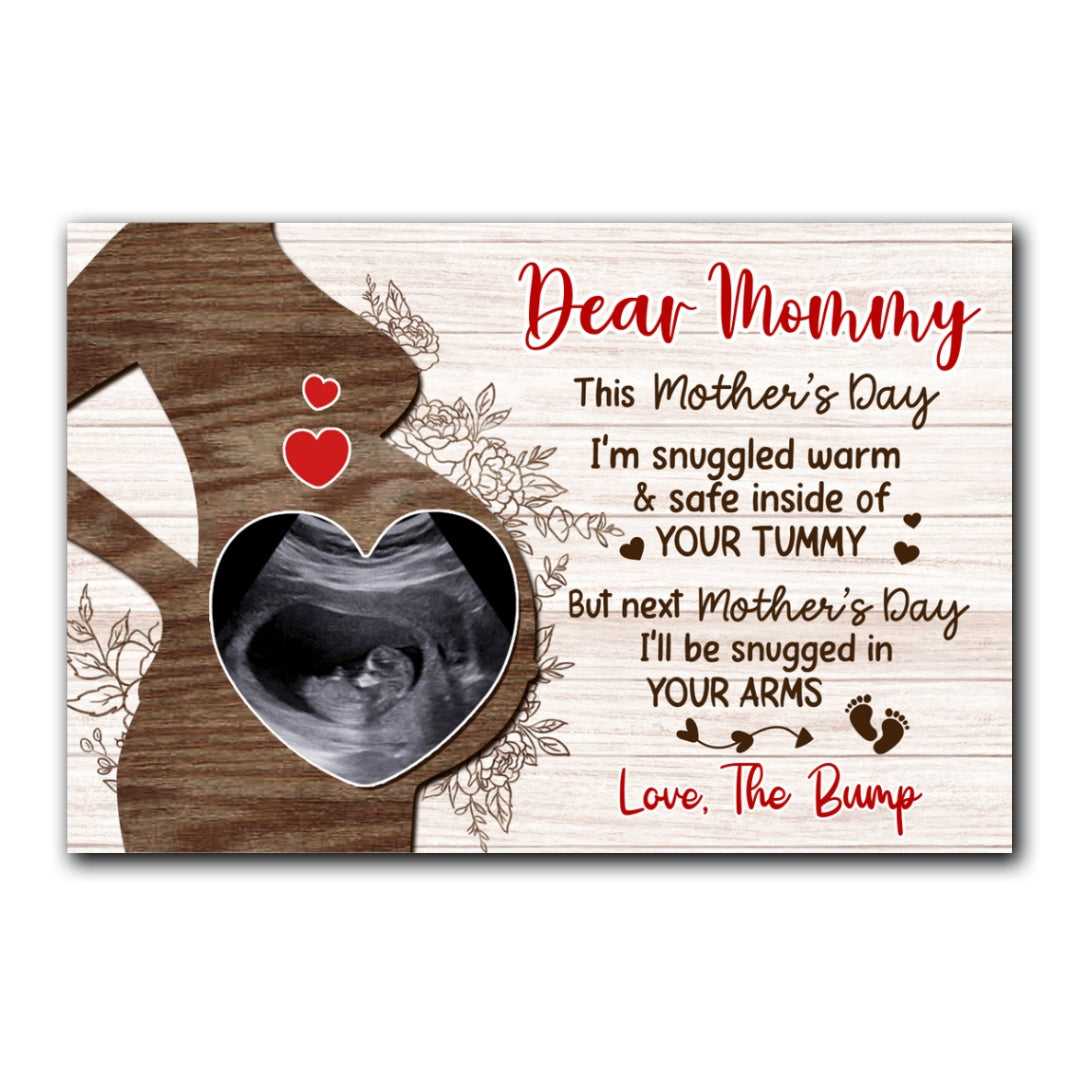 I'll Be Snuggled Canvas Personalized Mother's Day Gift For Mom To Be