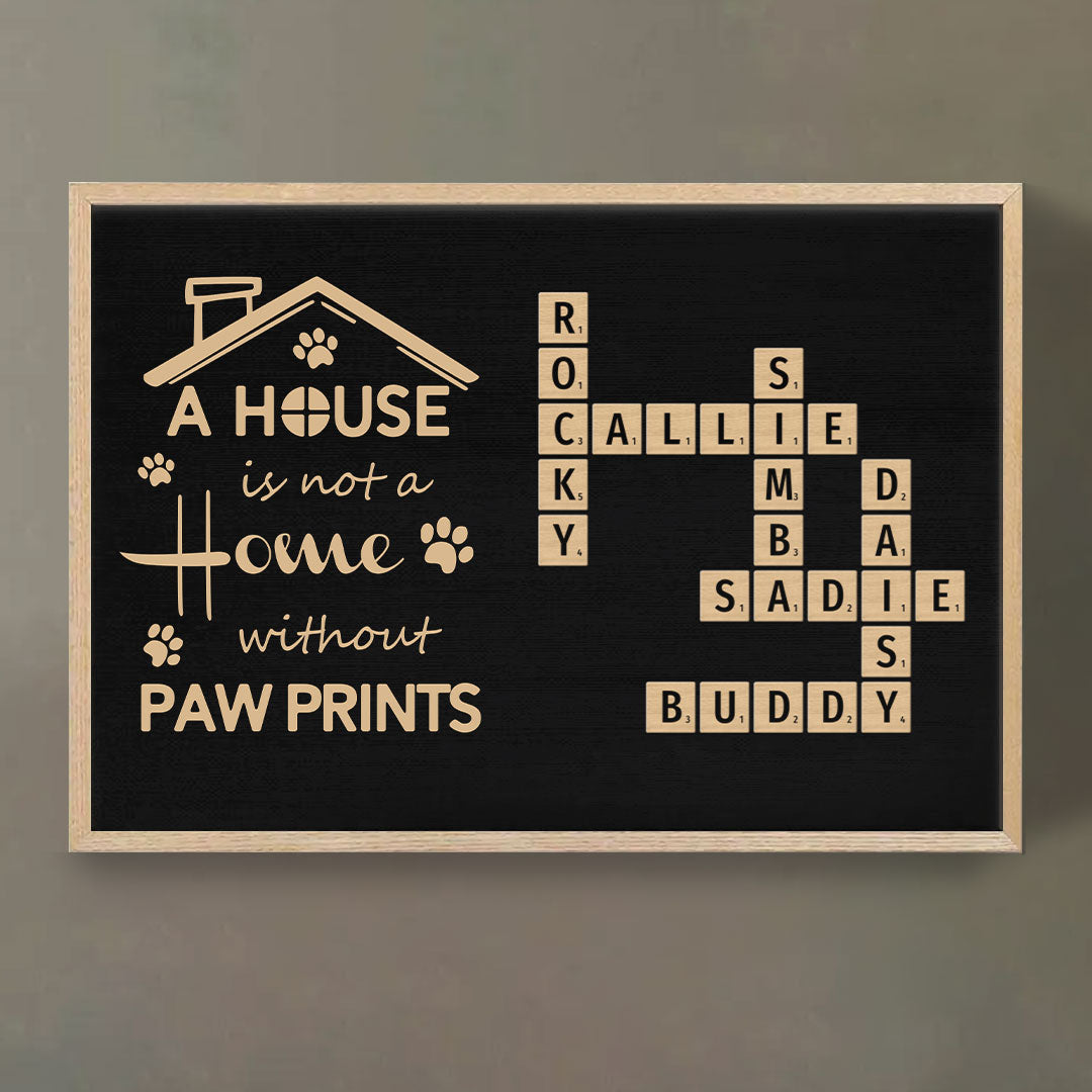 Pawprints Home Crossword Poster Personalized Gift For Pet Lover