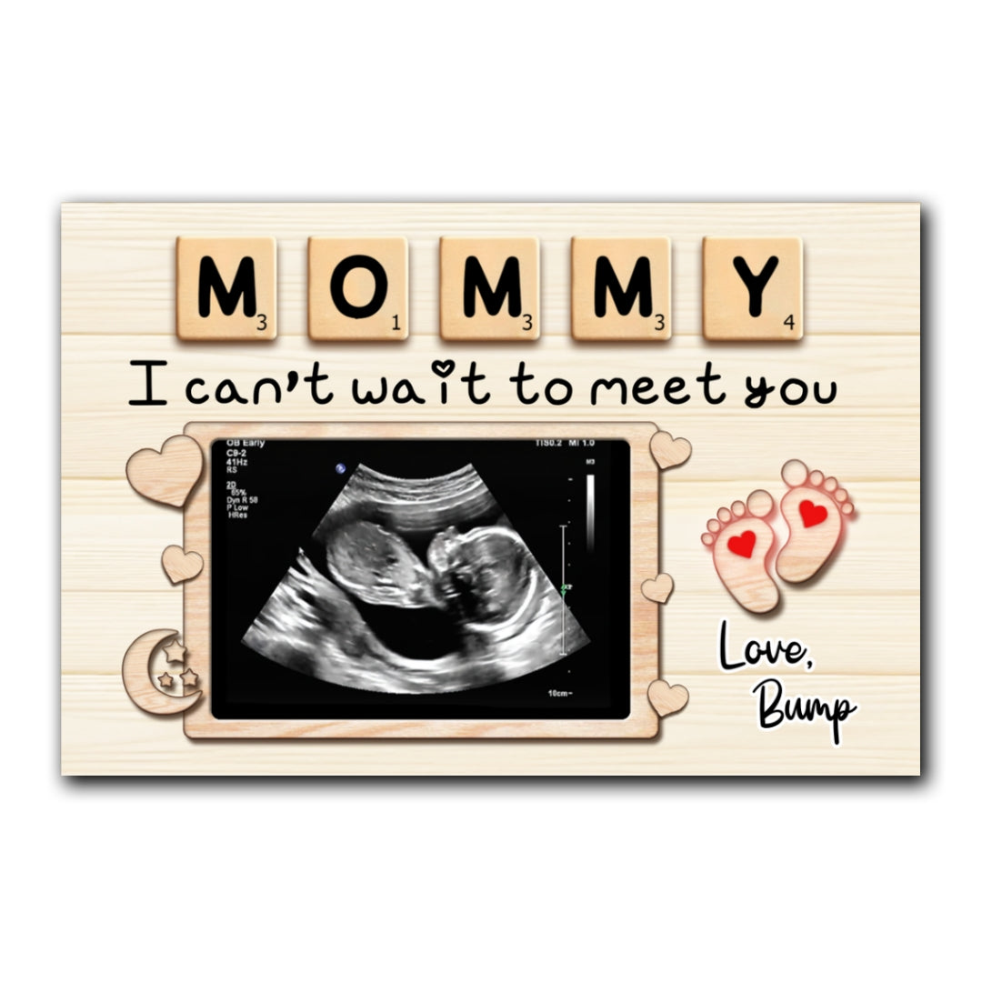 Mommy I Can't Wait To Meet You Canvas Personalized Gift For Mom To Be