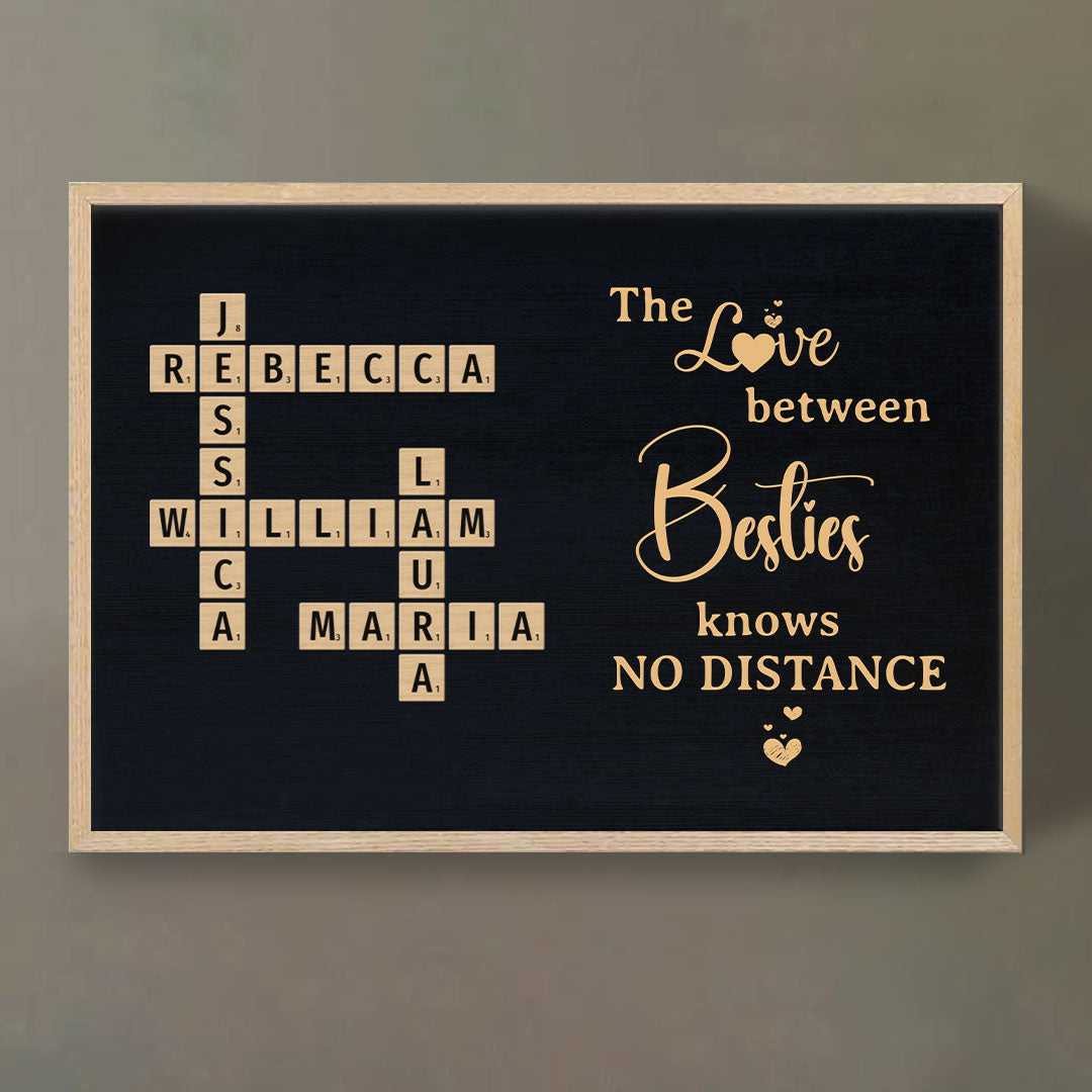 Besties No Distance Crossword Puzzle Personalized Poster For Best Friends