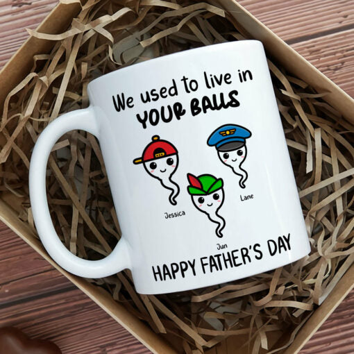 We Used To Live In Your Balls Mug Personalized Father's Day Gift For Dad