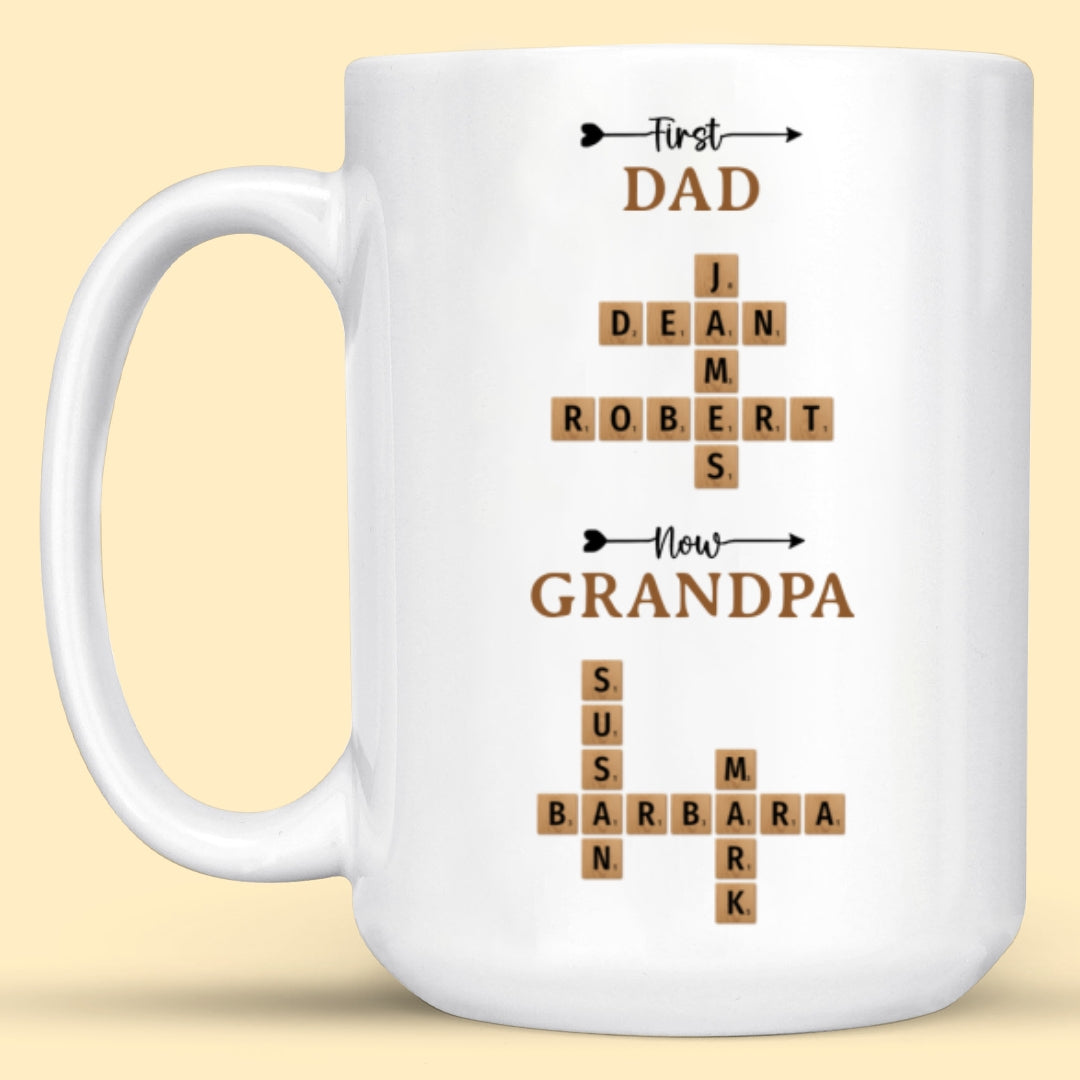 Now Grandpa Crossword Puzzle Mug Personalized Gift For Grandpa