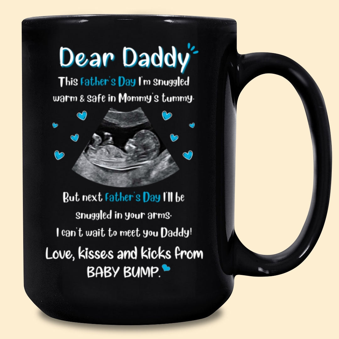 For Dad Kicks And Kisses From Baby Bump Personalized Father's Day Mug