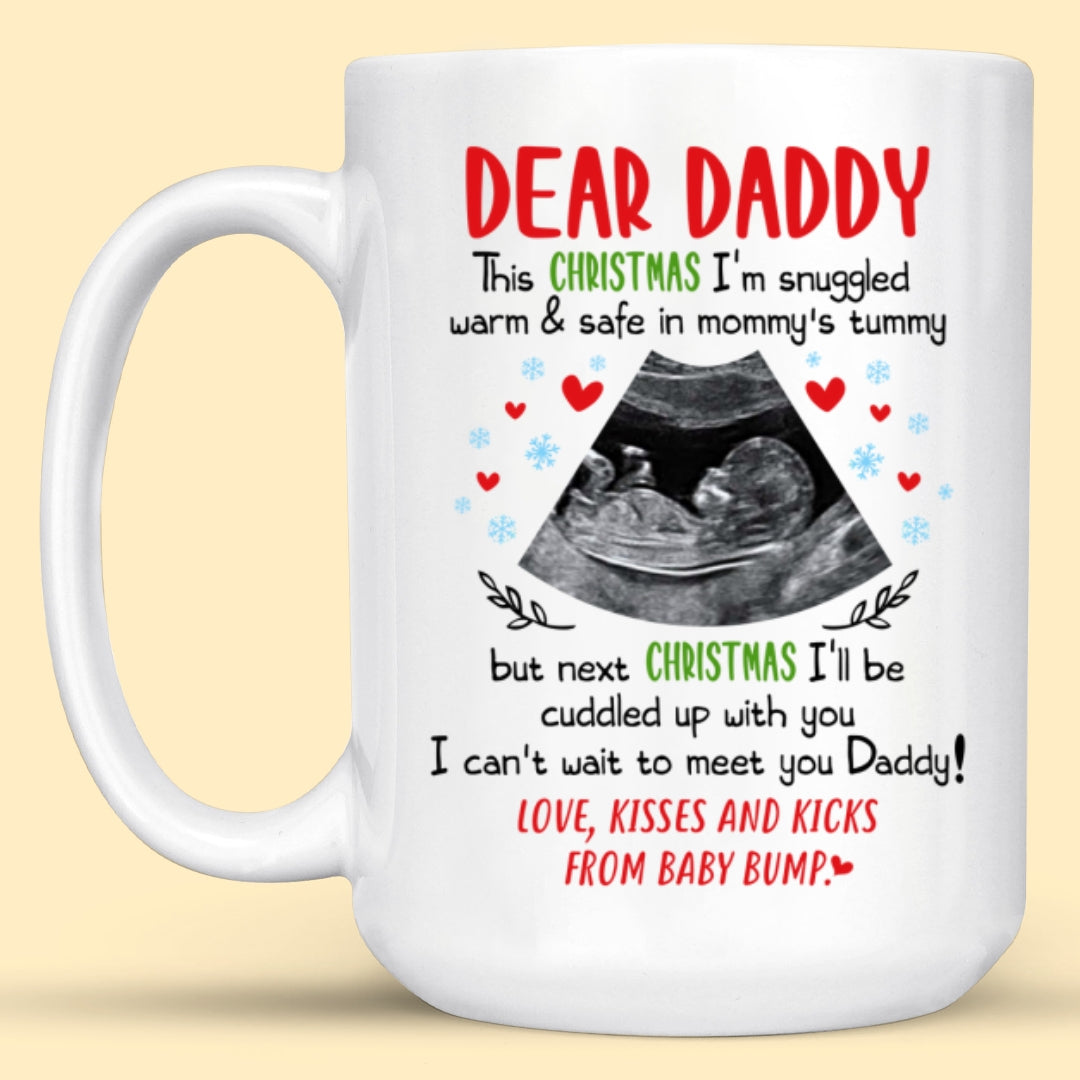 Personalized Christmas Gift For Dad To Be Cant Wait To Meet You Mug