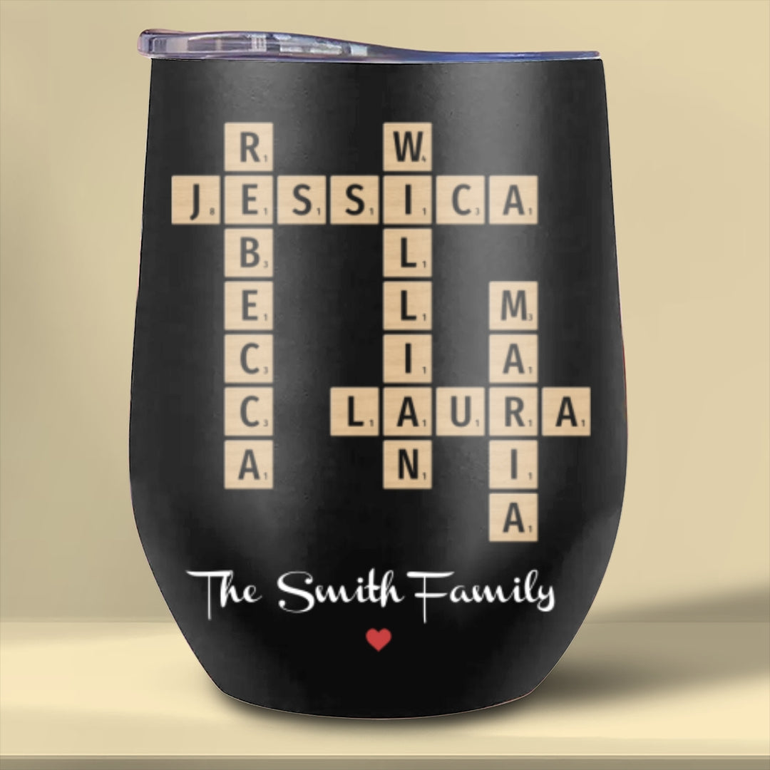 Family Names Crossword Puzzle Tumbler Personalized Gift For Family