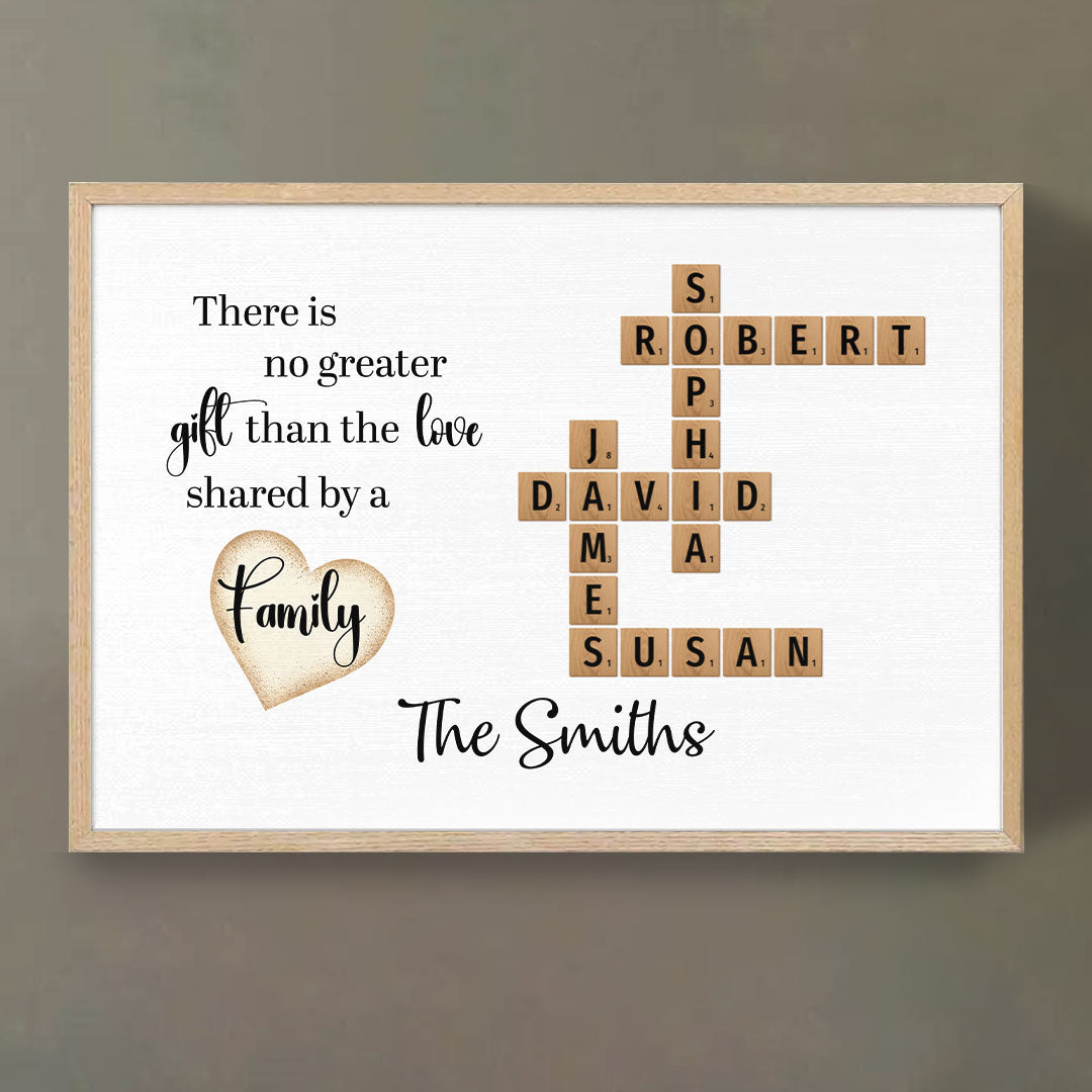 There Is No Greater Crossword Poster Personalized Gift For Family