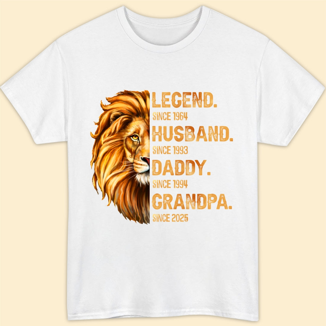 Personalized Gift For Dad For Grandpa Husband Daddy Grandpa Lion Shirt
