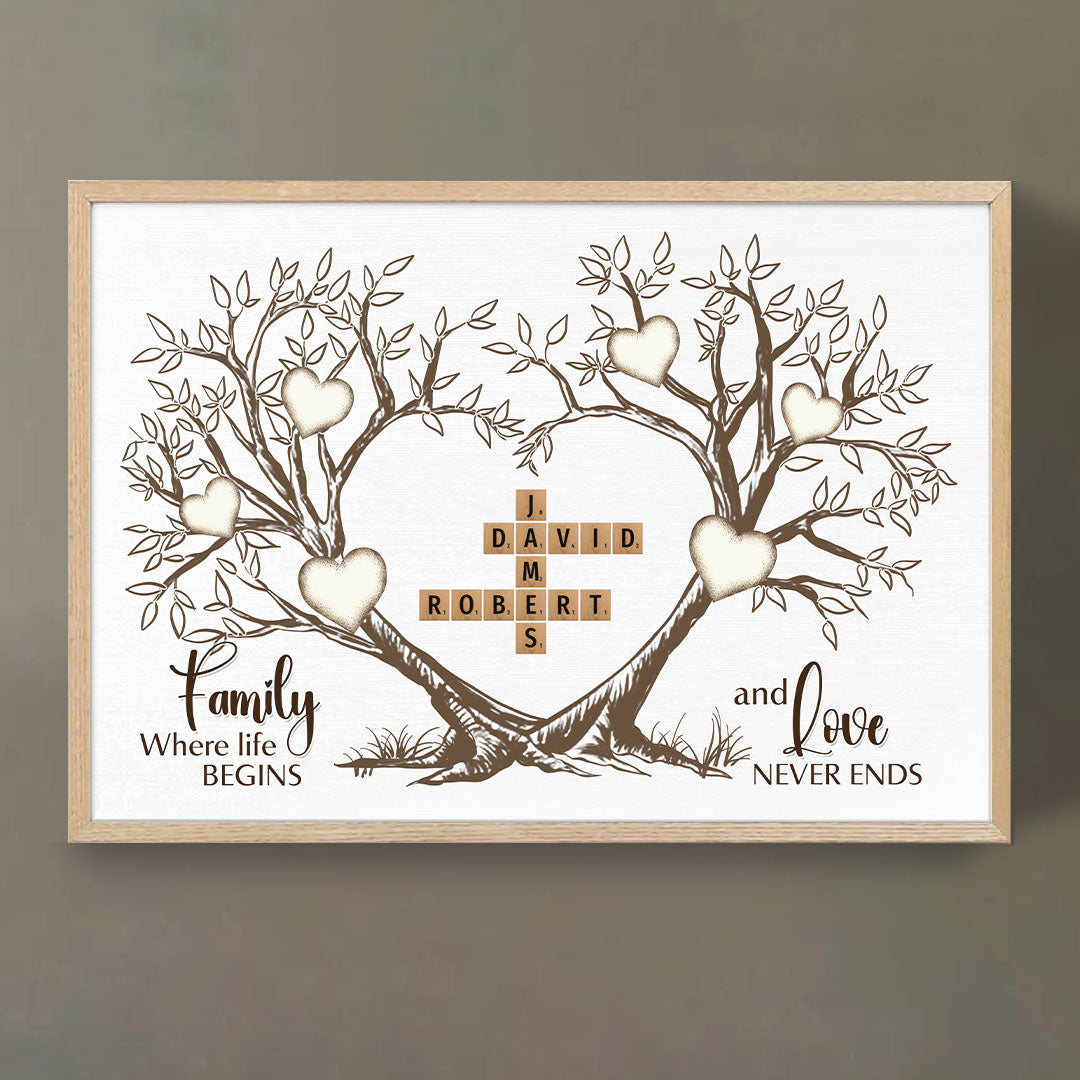 Love Never Ends Crossword Puzzle Poster Personalized Gift For Family