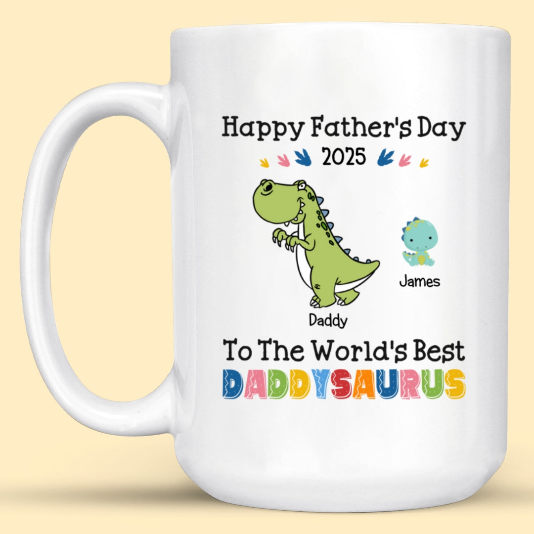World's Best Daddysaurus Mug Personalized Father's Day Gift For Dad