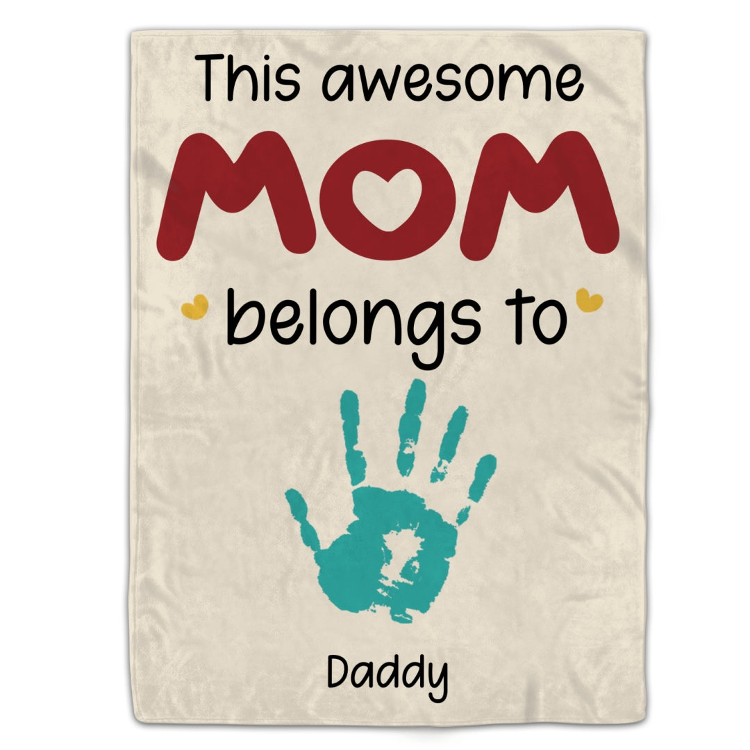 This Awesome Mom Belongs To Blanket Personalized Gift For Mother