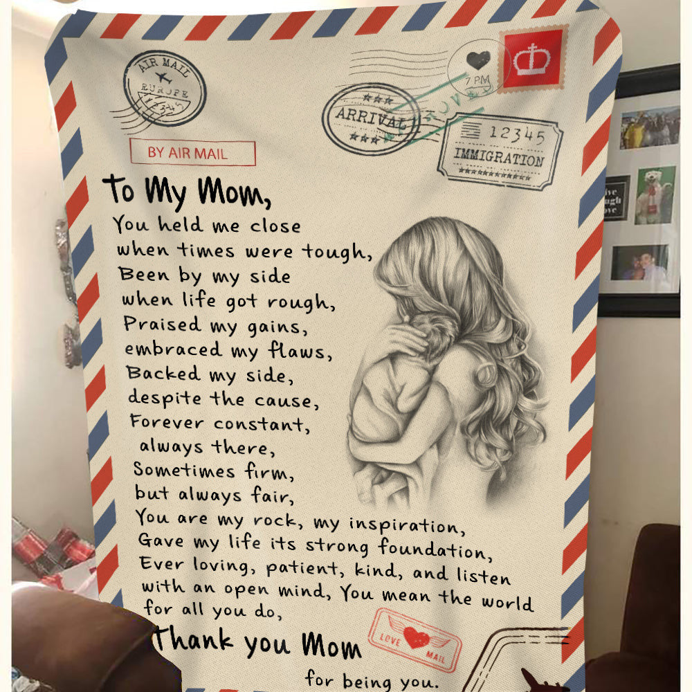 To My Mom Air Mail Blanket Fleece Blanket