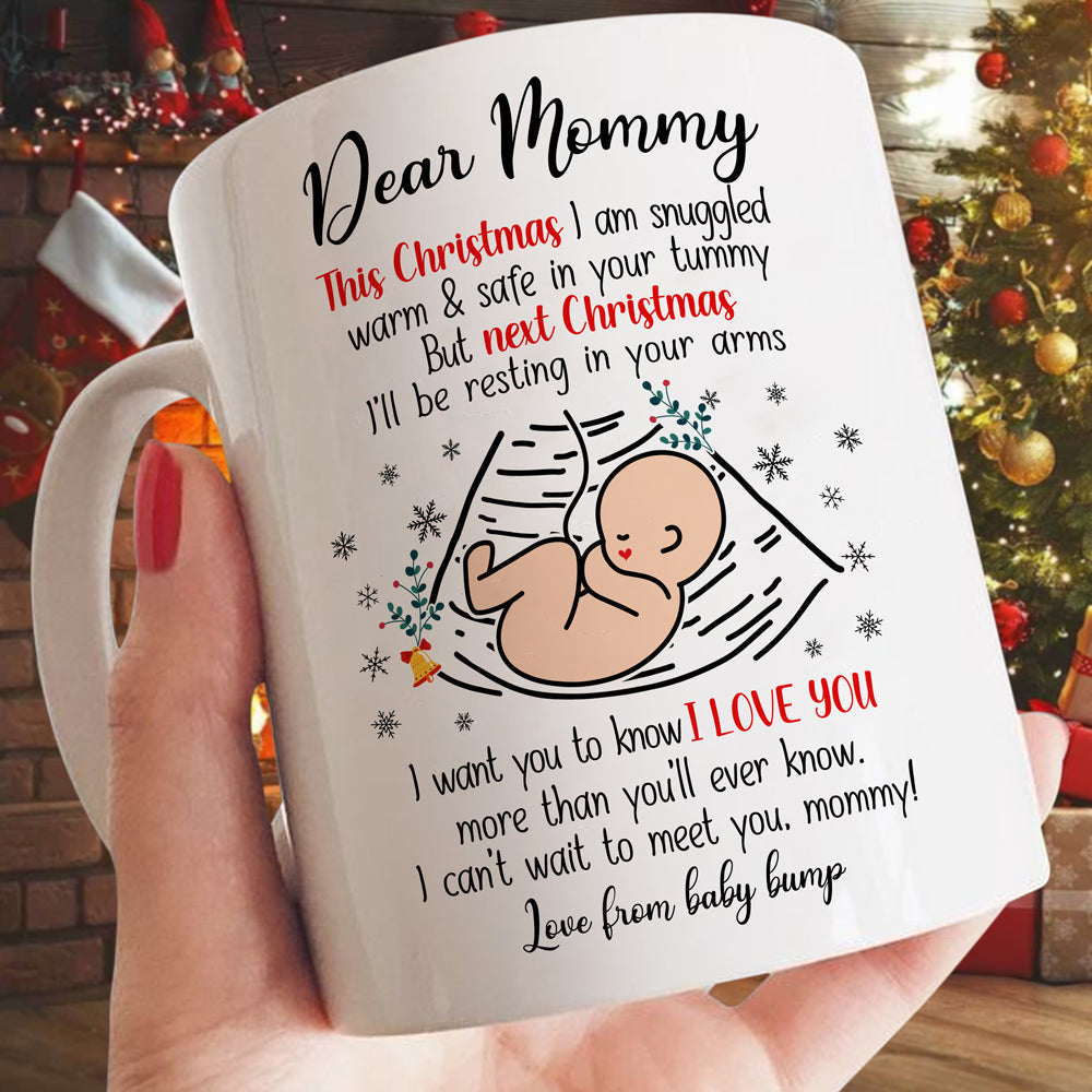 Christmas Gift For Mom To Be Just A Little Bump Christmas Mug
