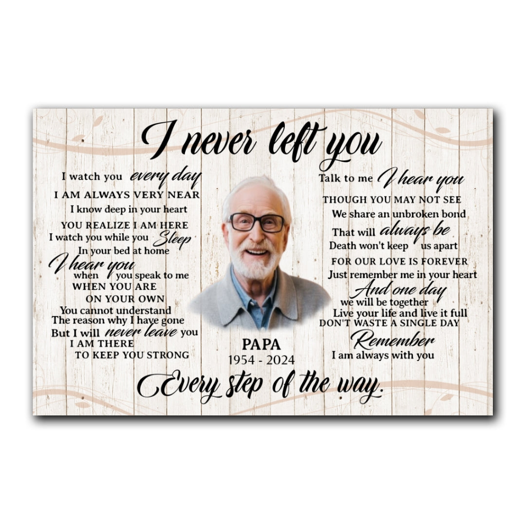 Personalized Image I Never Left You Memorial Christmas Gift Canvas