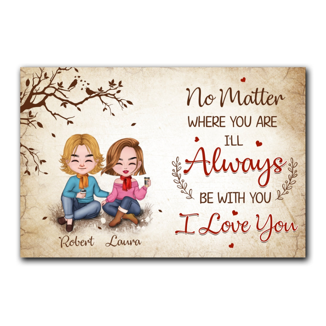 No Matter Where You Are Canvas Personalized Gifts For Couple