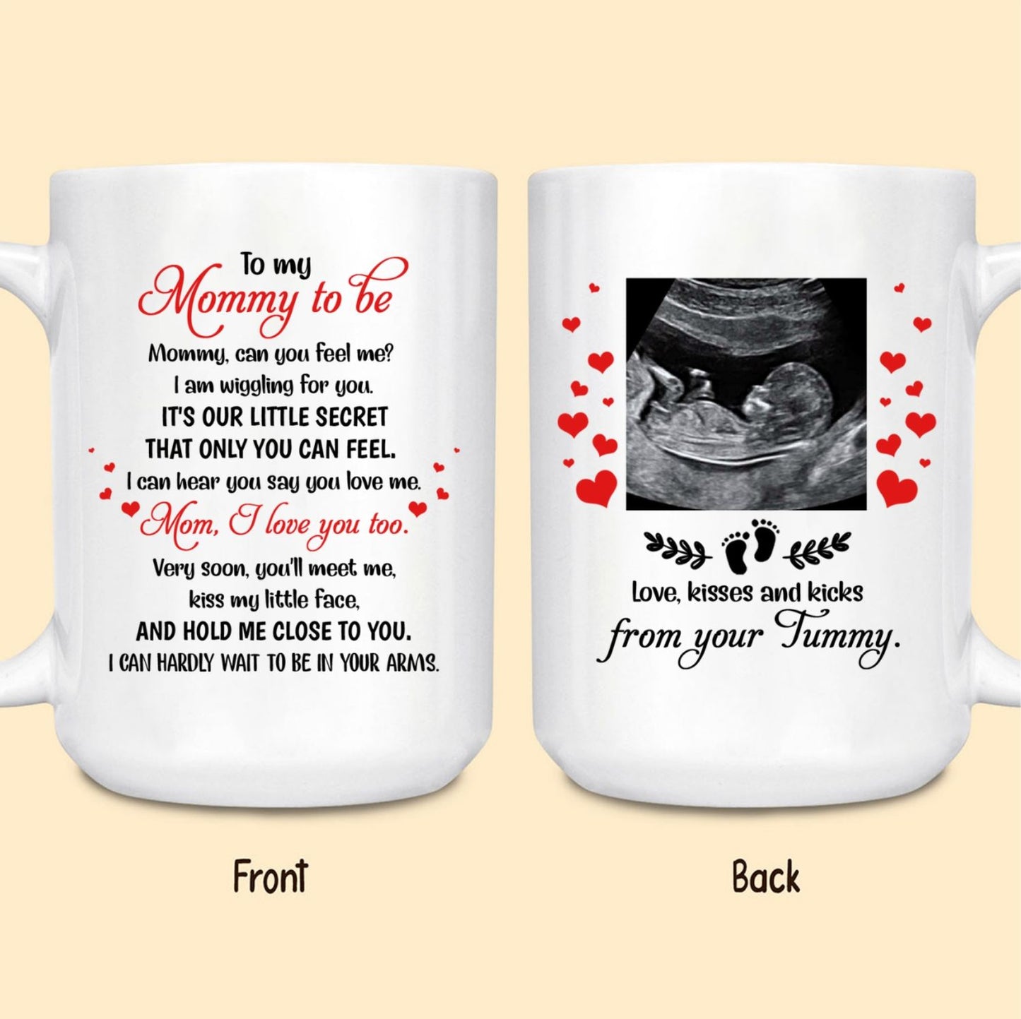 Personalized Can You Feel Me Mug Gift For Mom To Be