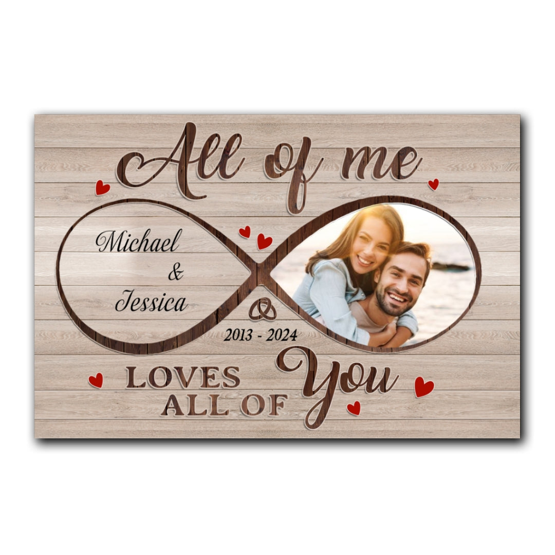 Loves All Of You Perfect Canvas Personalized Anniversary Gift For Couple