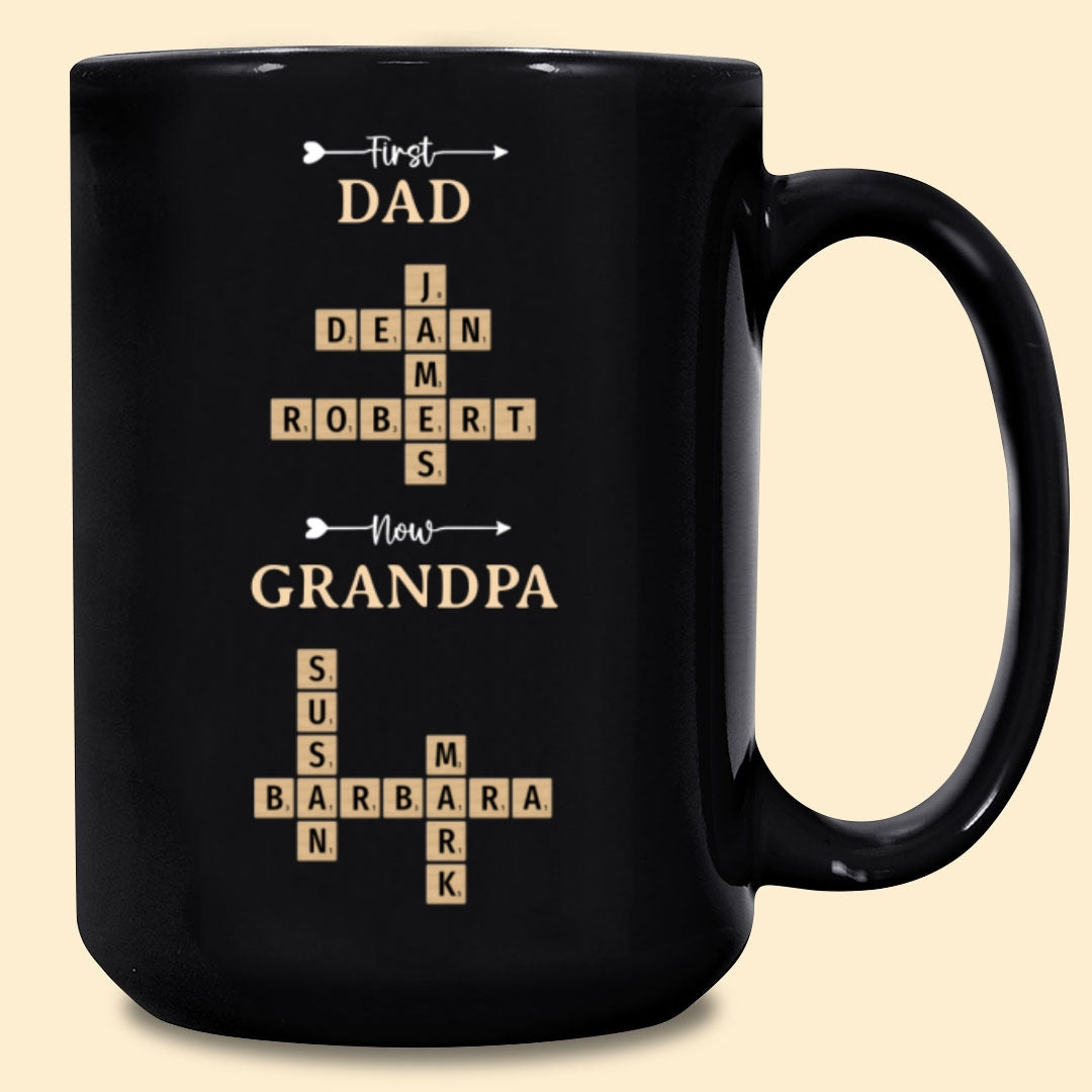 Now Grandpa Crossword Puzzle Mug Personalized Gift For Grandpa