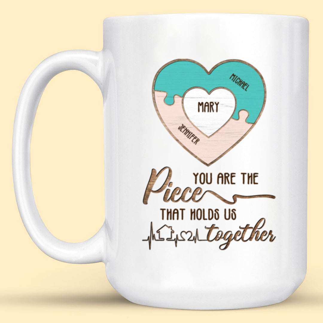 Mom Colorful Mother Heart Puzzle Meaningful Personalized Mug