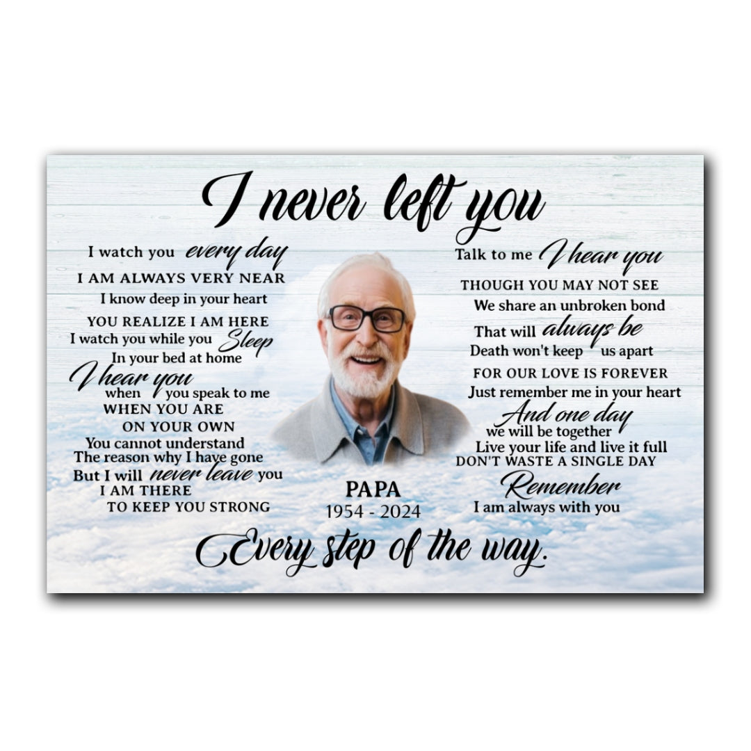 Personalized Image I Never Left You Memorial Christmas Gift Canvas