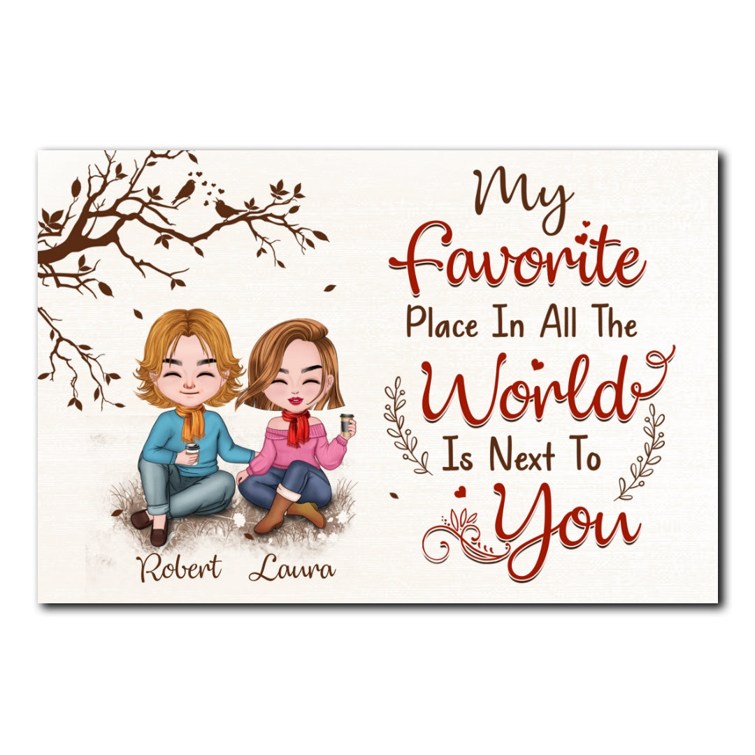 Favorite Place In The World Couple Sitting Personalized Poster For Couple
