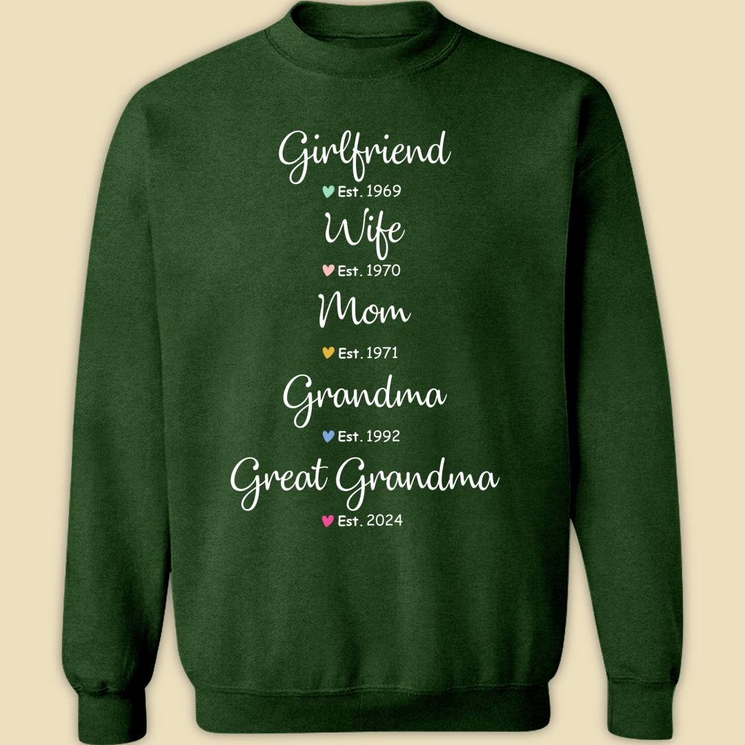Wife Mom Grandma Shirt - Personalized Gifts For Mother & Grandmother