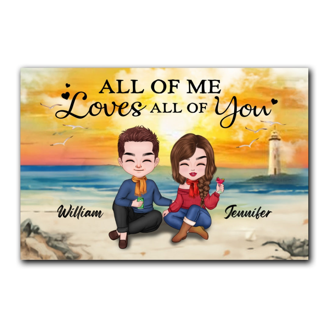 All Of Me Loves All Of You Canvas Personalized Gift For Couple