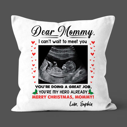 You're My Hero Christmas Throw Pillow Personalized Gift For Expecting Mom