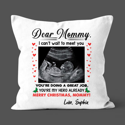 You're My Hero Christmas Throw Pillow Personalized Gift For Expecting Mom