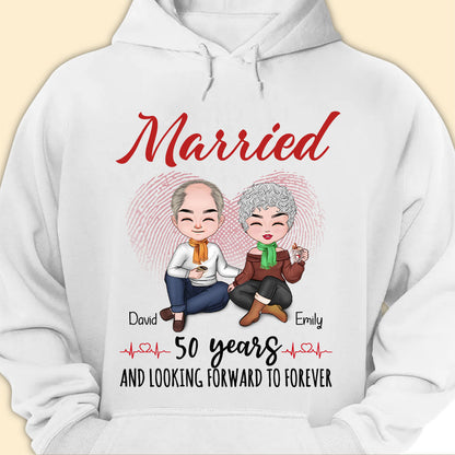 Married 50 Years Matching T-shirt Personalized Anniversary Gift For Couple