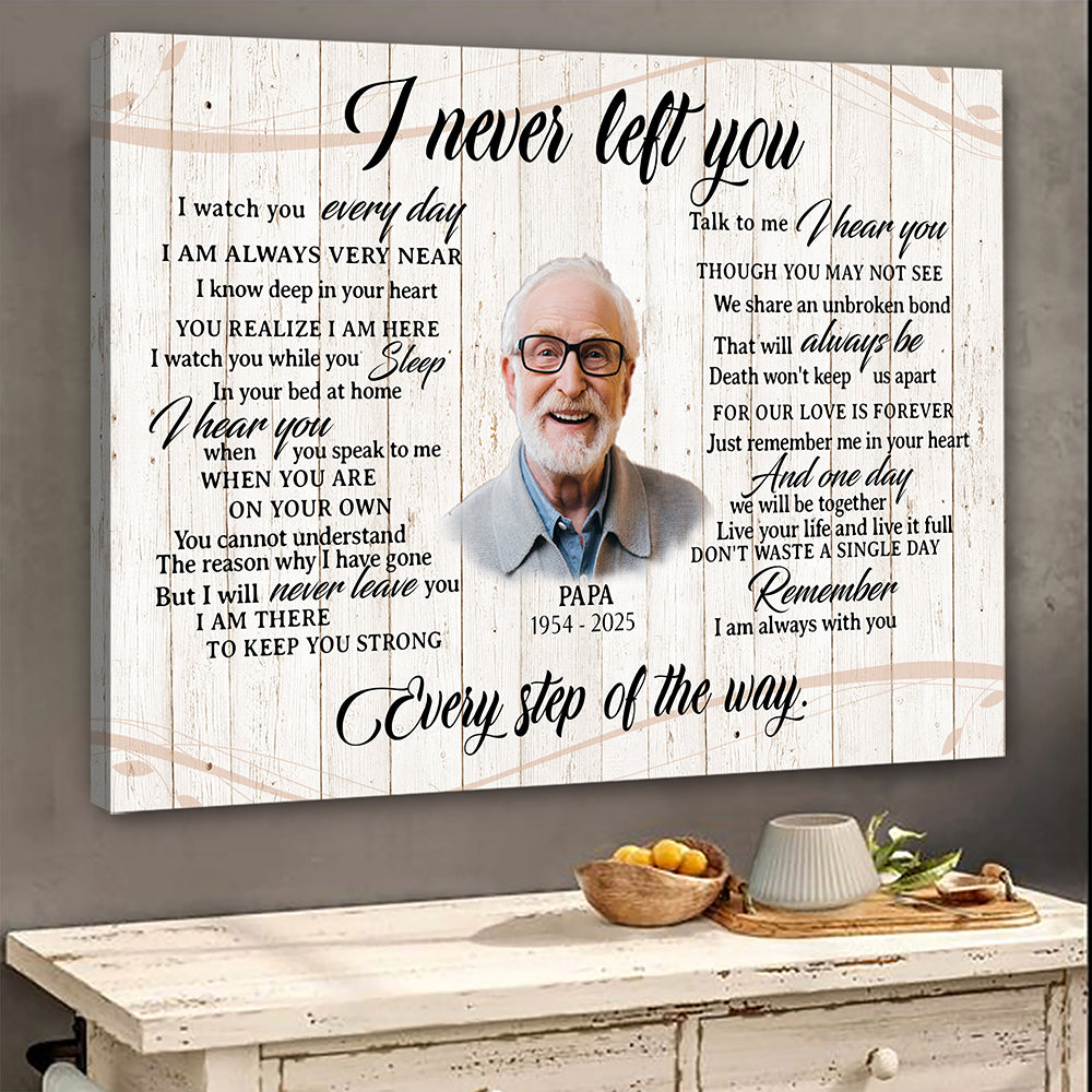Personalized Image I Never Left You Memorial Christmas Gift Canvas