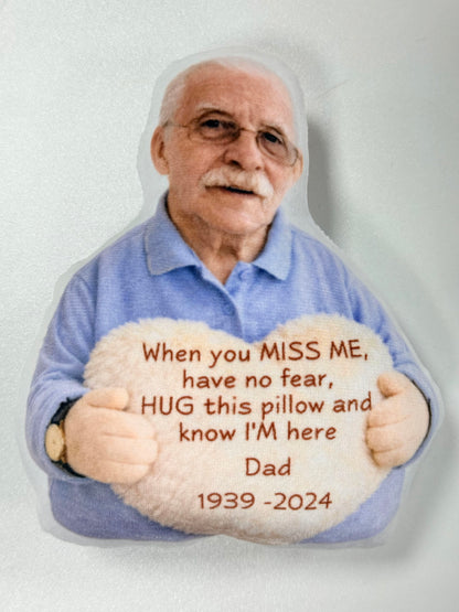 When You Miss Me Pillow - Personalized 3D Effect Memorial Gifts, Family Sympathy Gifts