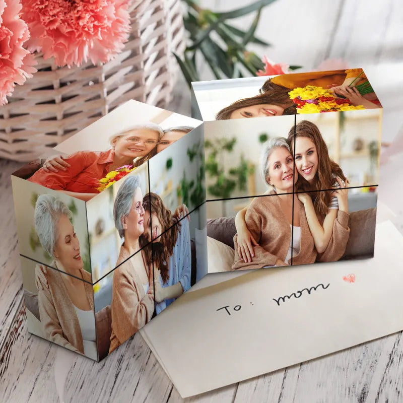 Custom Photo Cube Infinity Folding Multiphoto Cube Gifts For Dad