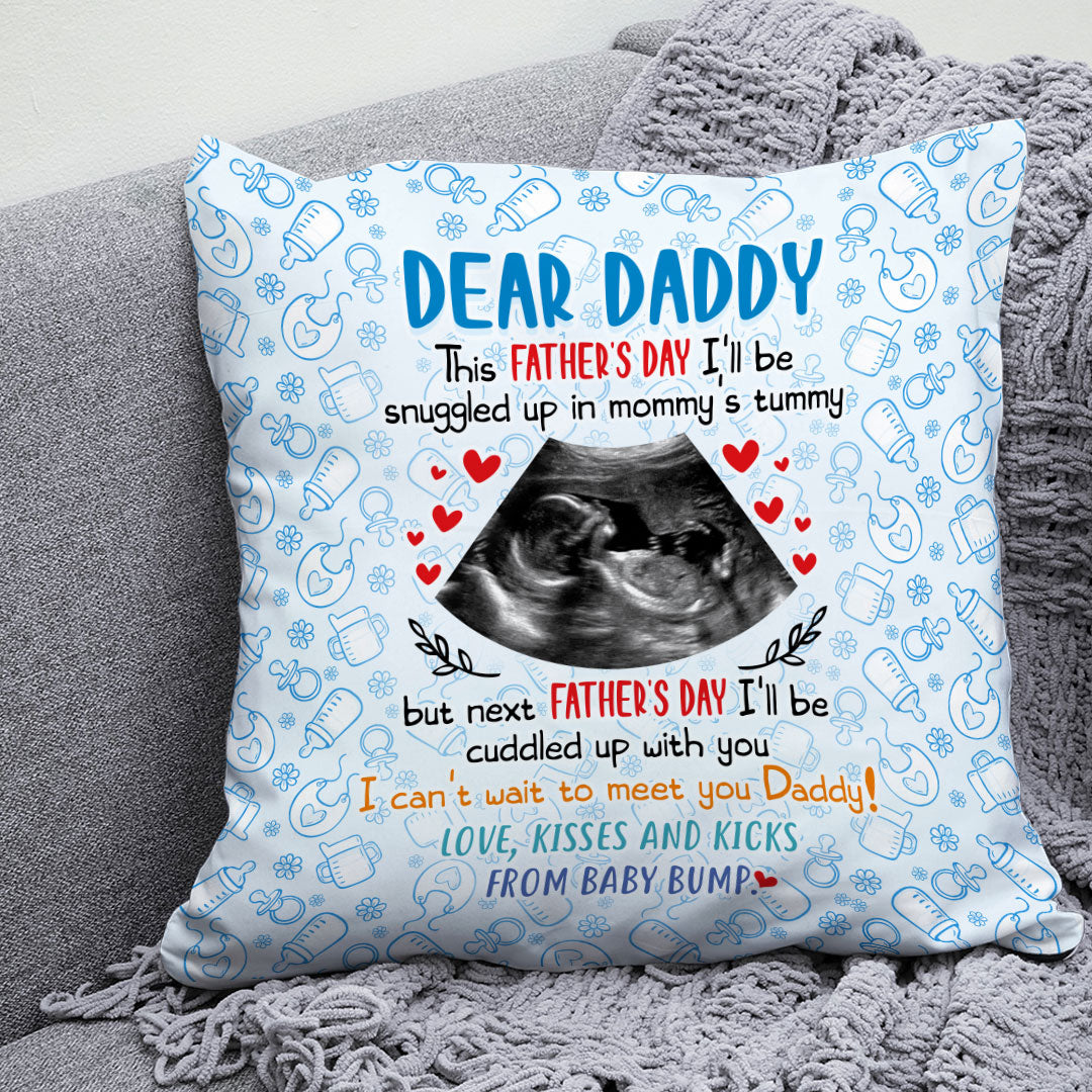 Personalized Gift For Expecting Dad Father's Day From Baby Bump Pillow