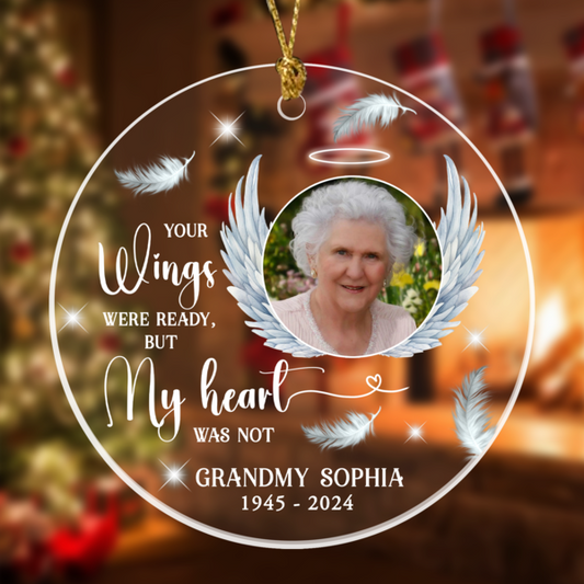 Your Wings Were Ready Personalized Ornament Dad Mom Memorial Gift