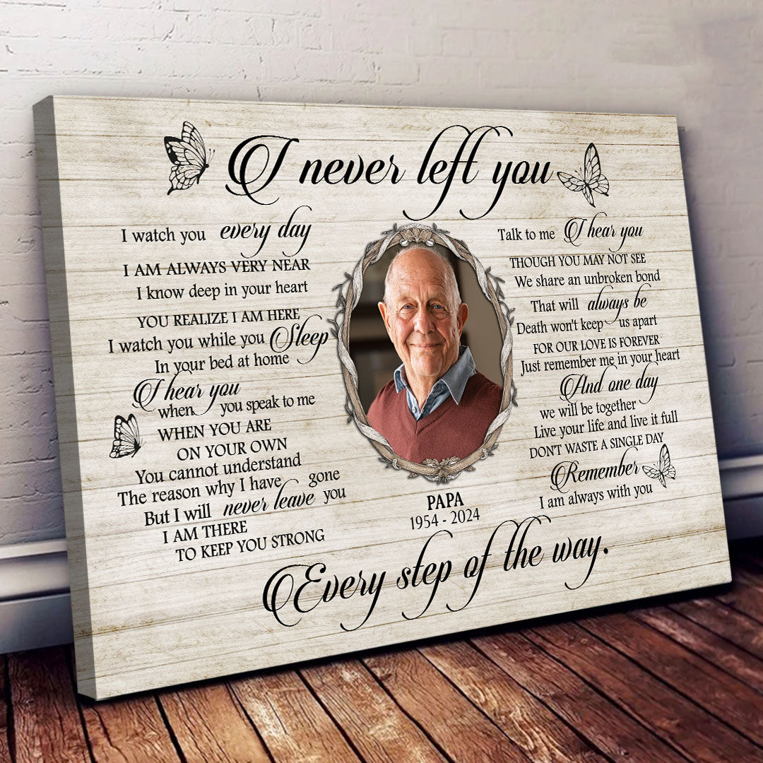 I Never Left You Personalized  Sympathy Canvas Family Memorial Gifts