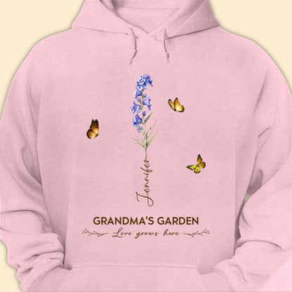 Grandma's Garden Birth Month Flower Personalized Shirt For Grandma