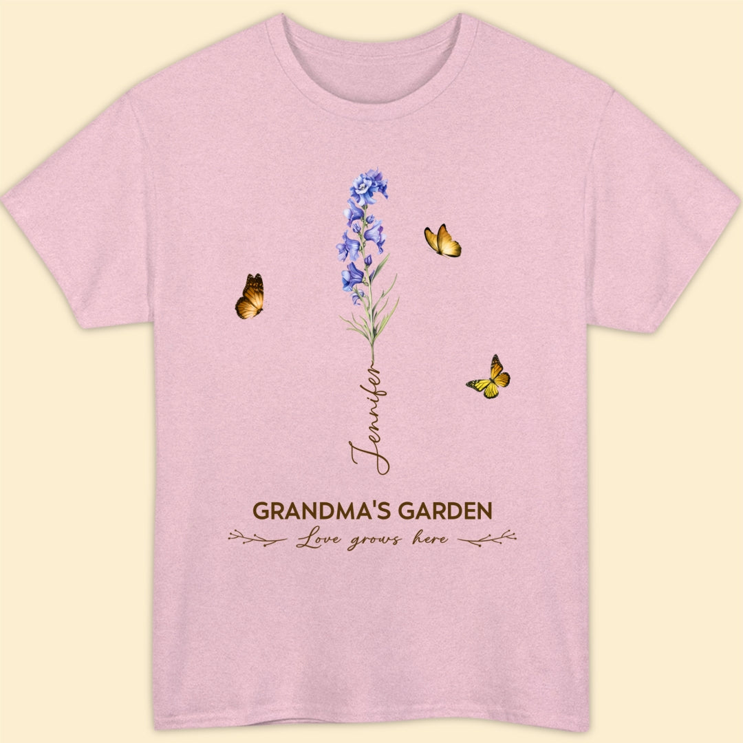 Grandma's Garden Birth Month Flower Personalized Shirt For Grandma