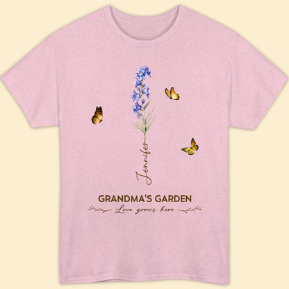 Grandma's Garden Birth Month Flower Personalized Shirt For Grandma