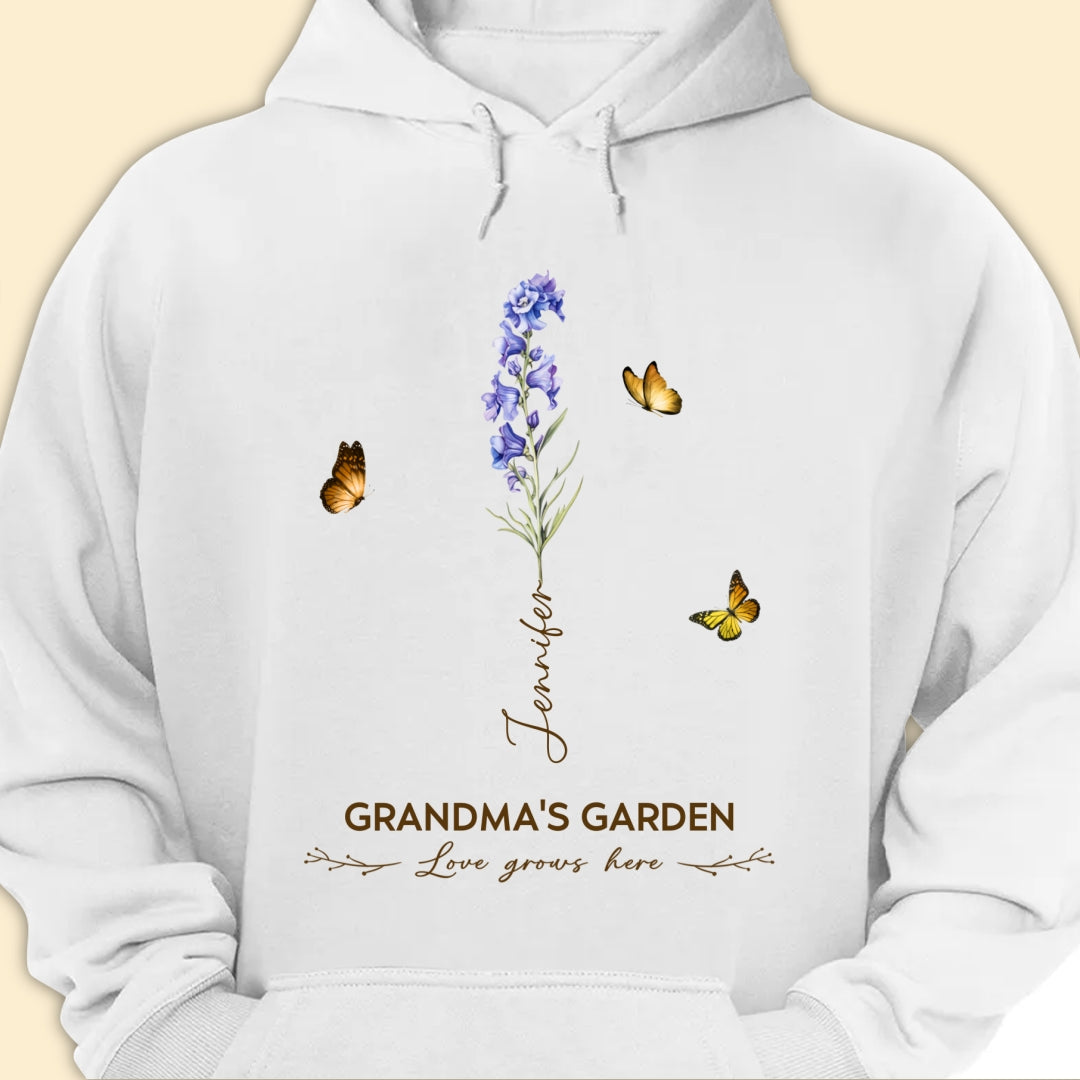 Grandma's Garden Birth Month Flower Personalized Shirt For Grandma