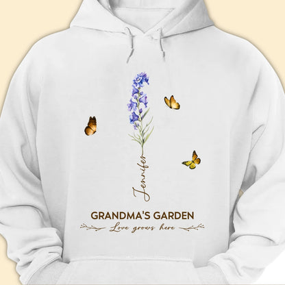 Grandma's Garden Birth Month Flower Personalized Shirt For Grandma