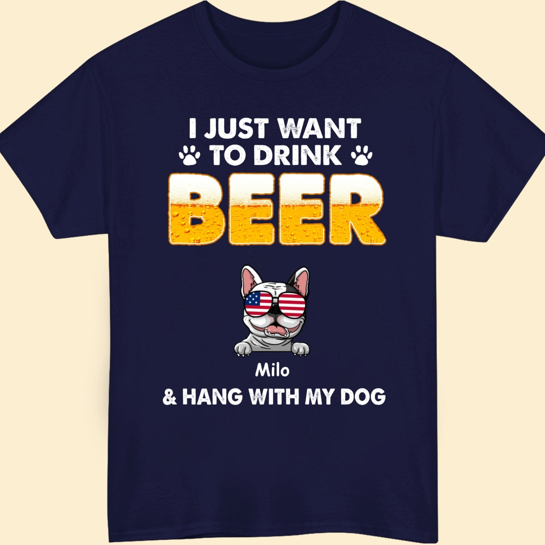Dad And Dog Drink Beer And Hang With My Dogs Personalized Shirt