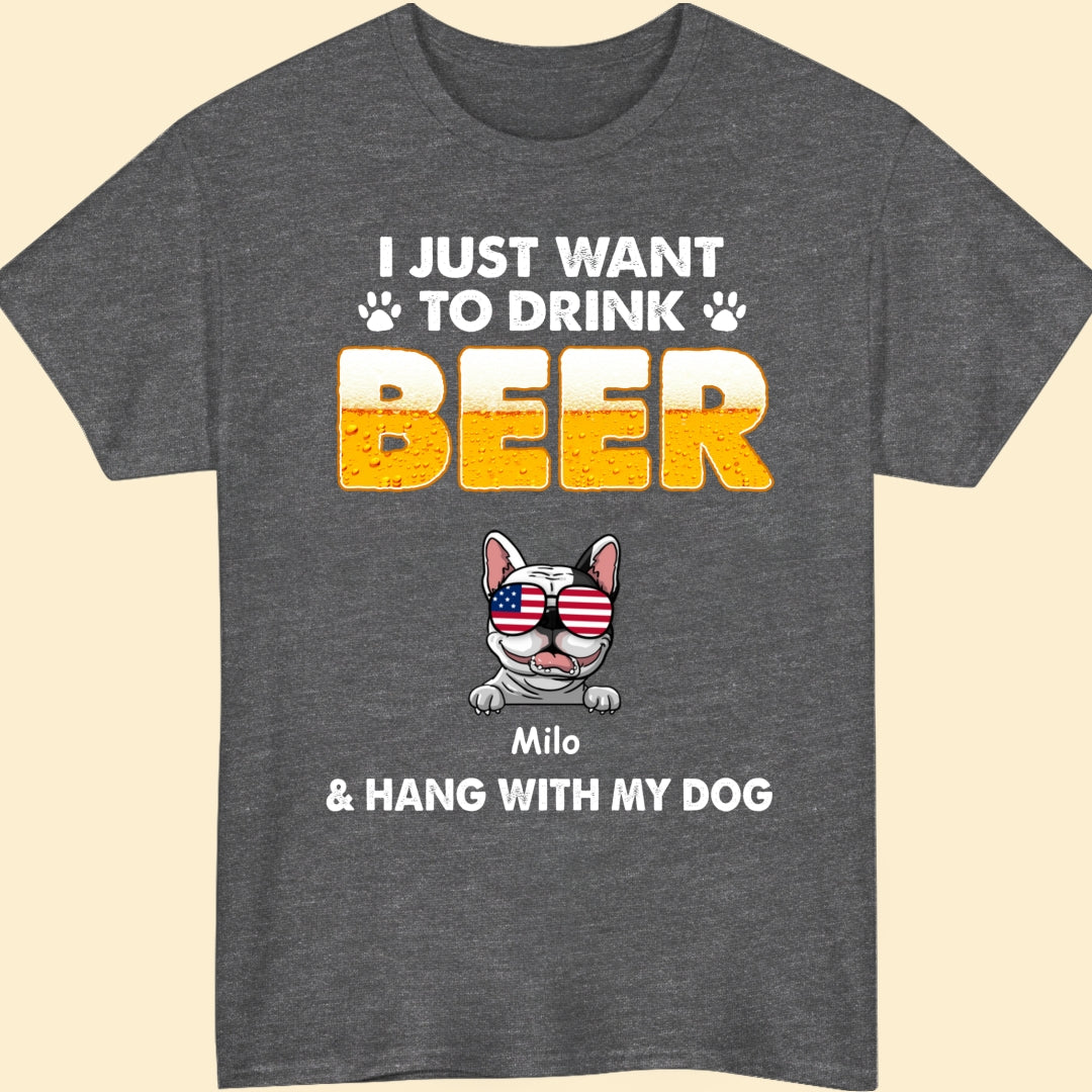 Dad And Dog Drink Beer And Hang With My Dogs Personalized Shirt