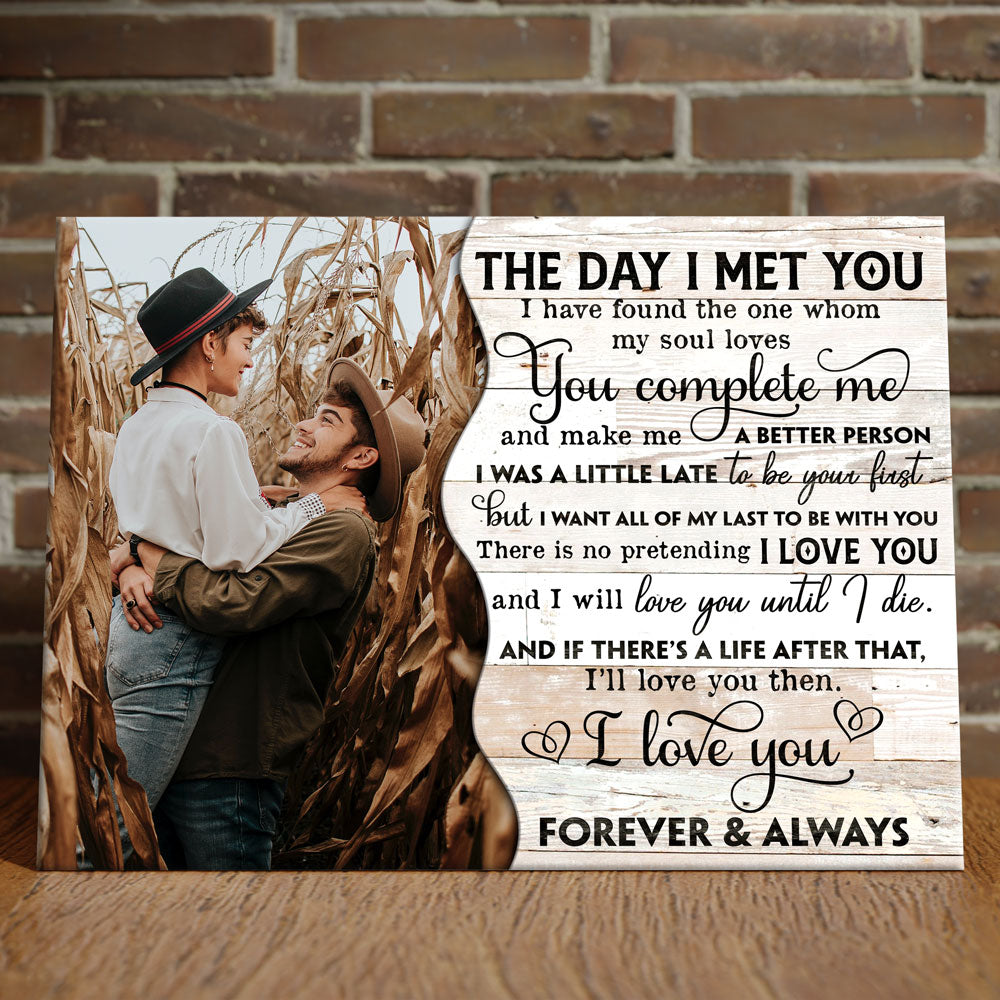 Couple Wedding Anniversary The Day I Met You Personalized Canvas