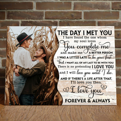 Couple Wedding Anniversary The Day I Met You Personalized Canvas