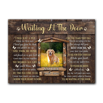 Dog Memorial Pet I'll Be Waiting At The Door Personalized Canvas