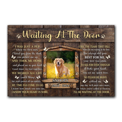 Dog Memorial Pet I'll Be Waiting At The Door Personalized Canvas