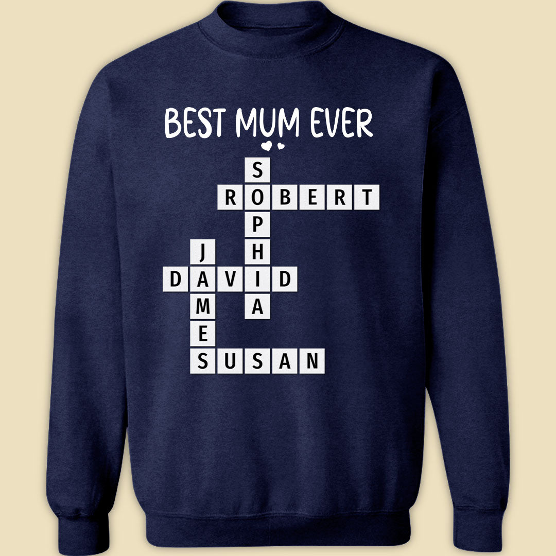 Best Mum Ever Crossword Shirt Personalized Gift For Mother