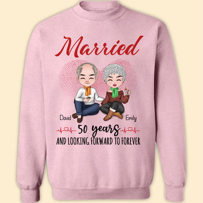 Married 50 Years Matching T-shirt Personalized Anniversary Gift For Couple