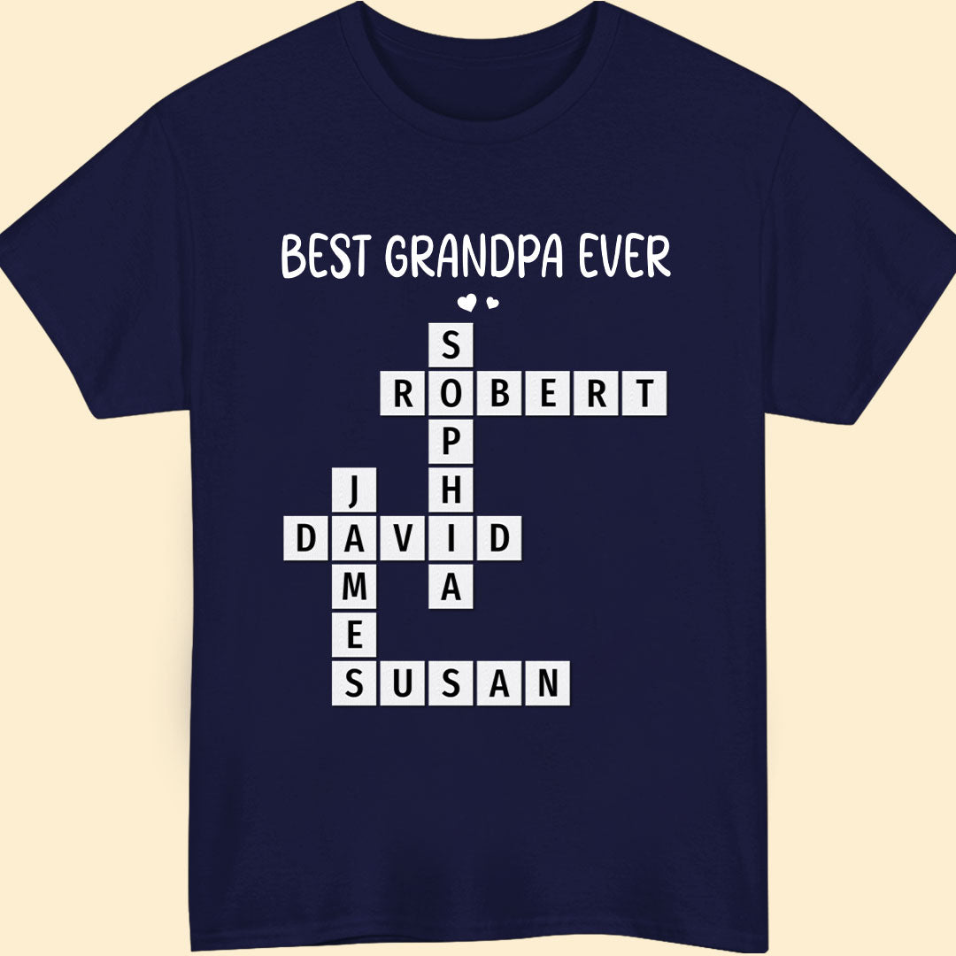 Best Grandpa Ever Crossword Shirt Personalized Gift For Dad